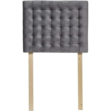 DormCo Mo' Tufted College Headboard with Legs - Plush Velvet Gray