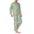 thumbnail image 2 of Naloa Rabbit And Chick Men’s Pajamas Set - Long Sleeve Button Down Sleep Shirt and Pajama Bottoms Sleepwear Set-Large, 2 of 7