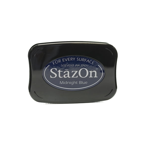 StazOn Solvent Ink midnight blue, 3.75 in. x 2.625 in., full-size pad (pack of 2)