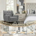 thumbnail image 3 of DREAMSIDEA Velvet Accent Chair Living Room, Modern Upholstered Arm Chair Tufted for Indoor Bedroom Office Room (Gray), 3 of 6