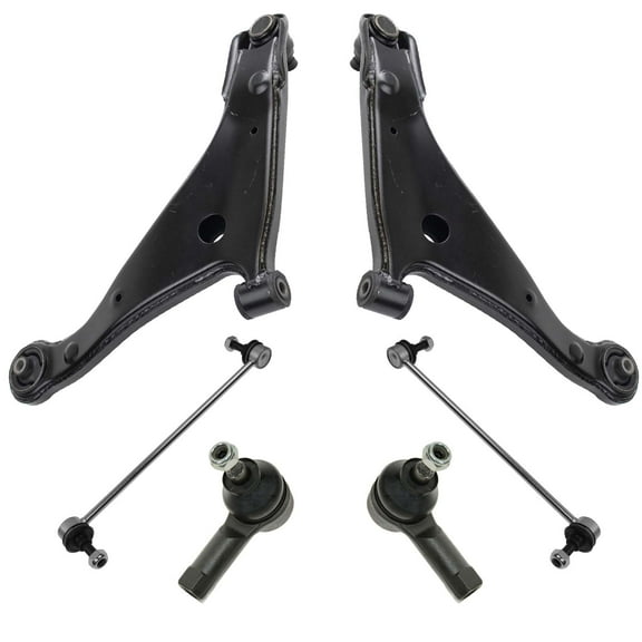 TRQ 6pc Suspension Kit Lower Control Arms Sway Bar Links Tie Rods for Mitsubishi PSA50226