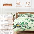 thumbnail image 6 of 3 Piece St. Patrick's Day Duvet Cover Set California King,Microfiber Comforter/Quilt Cover with Corner Ties and 2 Pillowcases,Green Ombre Lucky Tree Gnomes All Season Soft Bedding with Zipper Closure, 6 of 8