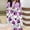 Purple, variant on Babysbule Dresses For Women Stylish Summer Long Sleeve Floral Printed Casual O-Neck Patchwork Dress Maxi Skirt
