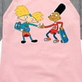 thumbnail image 3 of Hey Arnold! - Arnold and Gerald Skateboard - Toddler And Youth Girls Raglan Graphic T-Shirt, 3 of 4