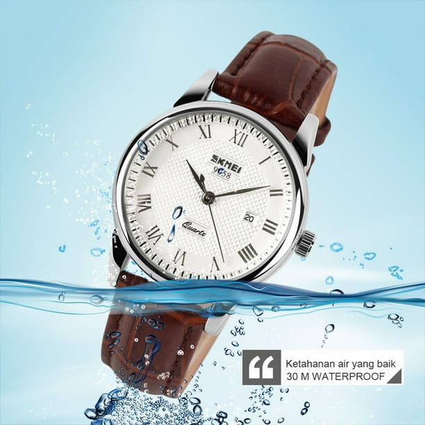 Reloj de pulsera vintage para hombre reloj de negocios correa de cuero resistente al agua para viaje de negocios Hugtrwg Para estrenar Walmart en linea