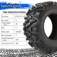 thumbnail image 2 of EastVita AT25x10-12-6PR TL KNIGHT TL KNIGHT ATV Tires,All Terrain ATV UTV Off-Road Tires(Set of 2, Tubeless), 2 of 7