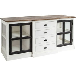 White And Black Solid Mango Wood Frame Sideboard With 4 Drawers And 4 Shelves White And Black Solid Mango Wood Frame Sideboard With 4 Drawers And 4 Shelves