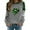 Women St Patricks Day Sweatshirt-A36 Gray, variant on Mifsaly Plus Size St Patrick Day Sweatshirt Women Patchwork Shamrock Shirt Long Sleeve Heart Print Tshirts Casual Loose Pullover Tops Trendy Spring Blouse XXXL