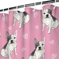 thumbnail image 3 of Pink French Bulldog Love Heart Shower Curtain 72"x72" ,Bathroom Decorative Shower Curtains Set with 12 Hooks,Modern Waterproof Washable Shower Curtain, 3 of 6
