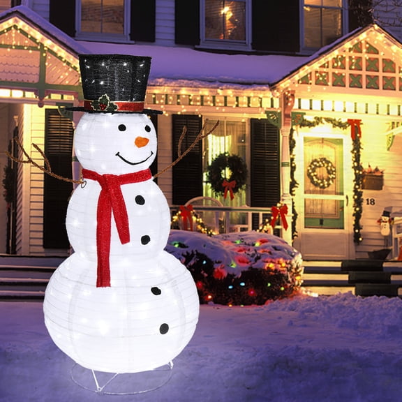 CZBZ Outdoor Christmas Yard Decorations, Snowman Snow Fleece Garden Snowman Decoration for Xmas Outdoor Holiday Indoor Decor