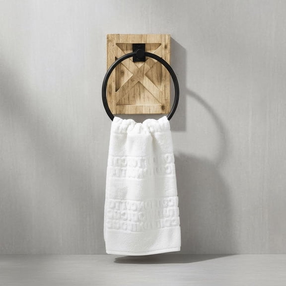 Wall Mounted Rustic Towel Holder, Farmhouse Towel Rack, Country Decor Hand Towel Holder, Bath Towel Hanger with Warm Brown Wood