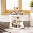 thumbnail image 2 of Lazy Susan Organizer, Rotating Spice Rack, 2 Tier Spice Turntable Organizer, Industrial Turntable Spice Holder, for Kitchen Countertop, Compact and Versatile, White SR22WW, 2 of 6