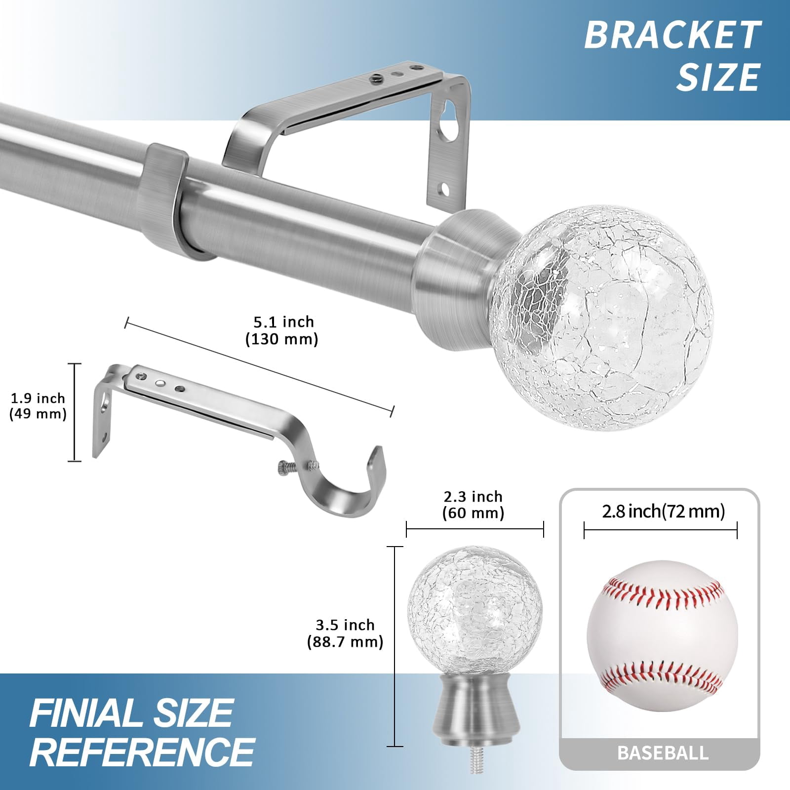Urbanest Crackle Single Curtain Rod and Hardware Set