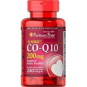 Puritan's Pride CoQ10 200mg, Supports Heart Health, 240 Rapid Release Softgels