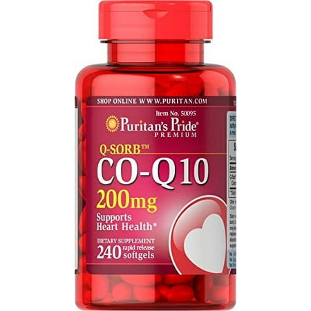 Puritan's Pride CoQ10 200mg, Supports Heart Health, 240 Rapid Release Softgels