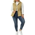 thumbnail image 2 of Unique Bargains Women's Plus Cargo Drawstring Waist Sleeveless Jacket, 2 of 7