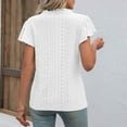 thumbnail image 4 of Timegard Womens Tops Eyelet V Neck Ruffle Cap Sleeve Tee Summer Beach Comfy Dressy Casual Tunic Top, 4 of 6