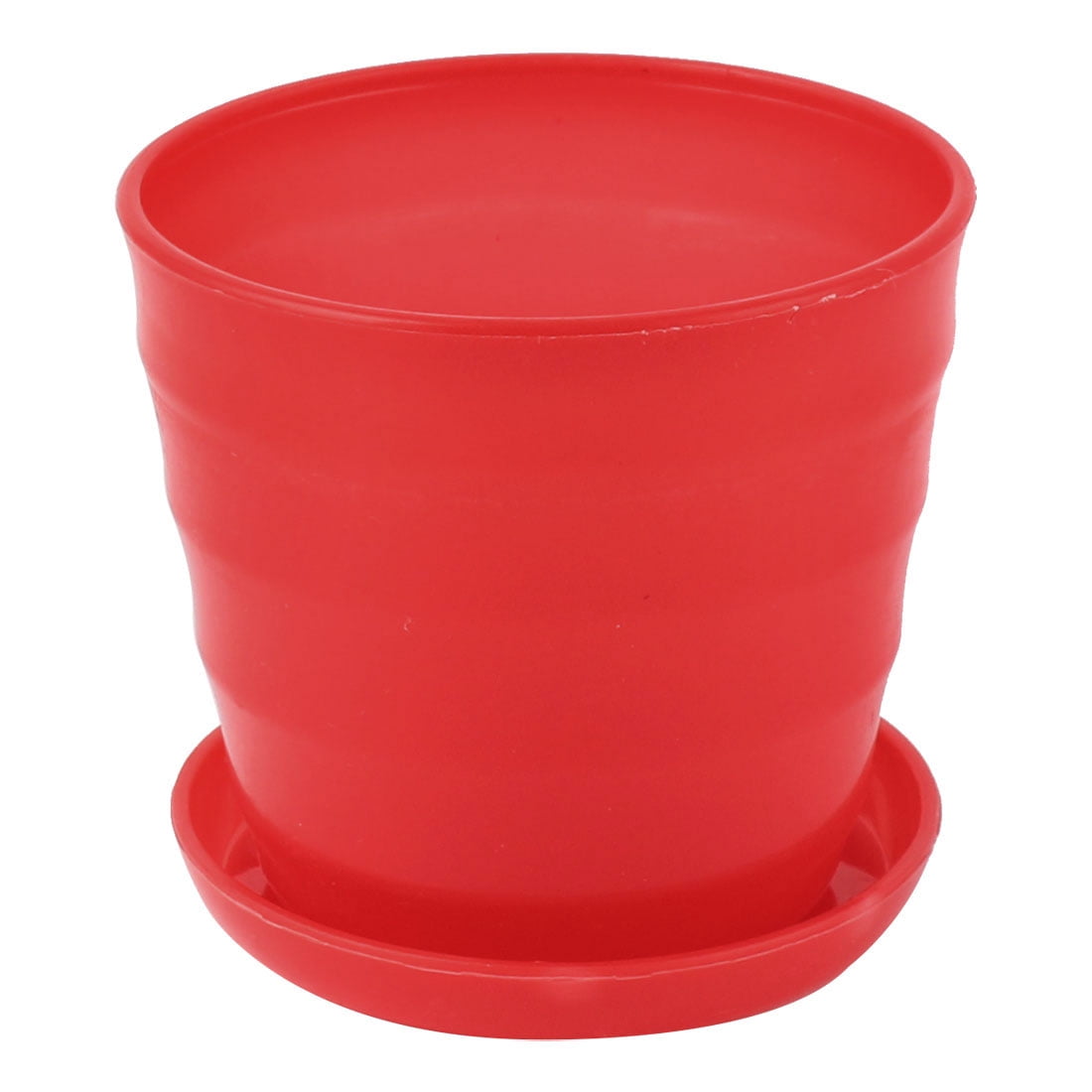 Unique Bargains Plastic Red Plant Planter Flower Pot Container for Home