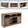 thumbnail image 5 of 4 Layer Farmhouse Coffee Bar Cabinet With Power Outlet & LED Light, 57" Barn Door Buffet Cabinet Kitchen Storage With Adjustable Shelves(Brown), 5 of 9