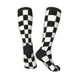 thumbnail image 4 of Balery Black and White Checkerboard Printed Novelty Socks Men's Women's Crew Socks Sports Socks Knee High Socks Cotton Socks Quirky and Cool Socks, 4 of 9