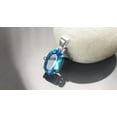 thumbnail image 2 of Solid 925 Sterling Silver Pendant For Men Women, Natural Blue Topaz Faceted Oval Gemstone Amazing Handcrafted November Birthstone Pendant, 2 of 5