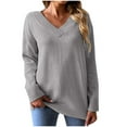 thumbnail image 2 of Puntoco Suéter Otoño Moda Mujer Cuello En V Manga Larga Casual Jersey Blusa Suéter Navidad Liquidación Puntoco Puntoco-1643, 2 of 6