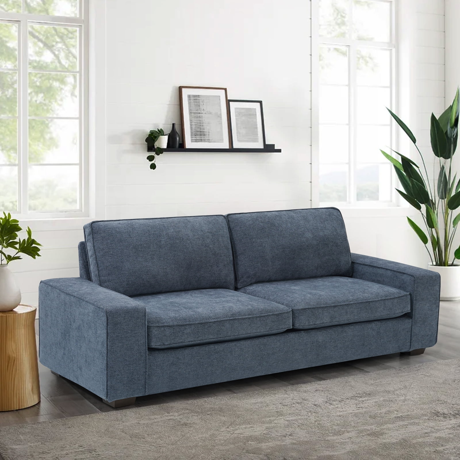 INGALIK 88.58" Modern Loveseat Sofa for Living Room, Chenille Sofa and