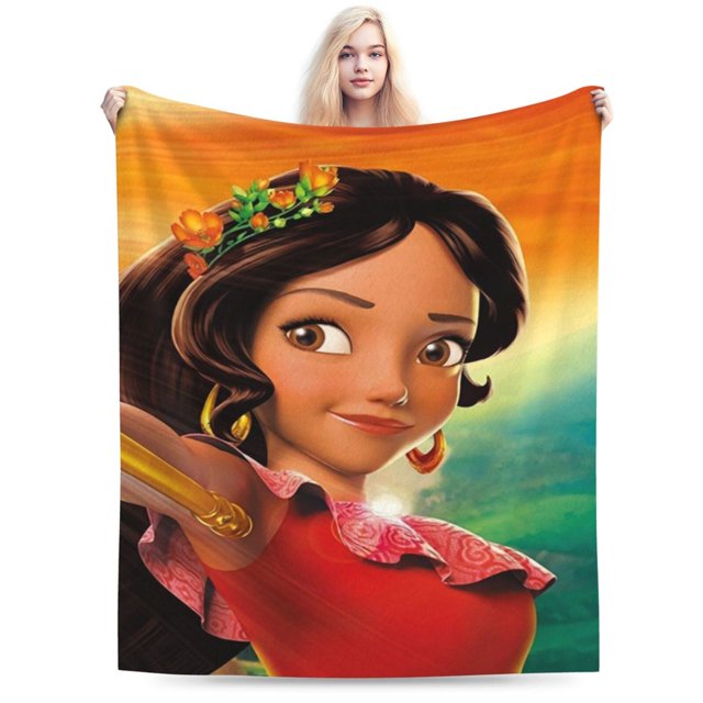 Manta de dibujos animados de Elena de Avalor, manta de felpa grande súper suave y esponjosa para niños, niñas y adultos jóvenes, manta de franela cálida y acogedora para sala de estar, sofá cama para