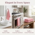 thumbnail image 6 of REGALWOVEN Jacquard Pattern Boho Decorative Hand Towels, 2 Pack Cotton Turkish Absorbent Soft Bathroom Towel Set Pink 13" x 29", 6 of 7
