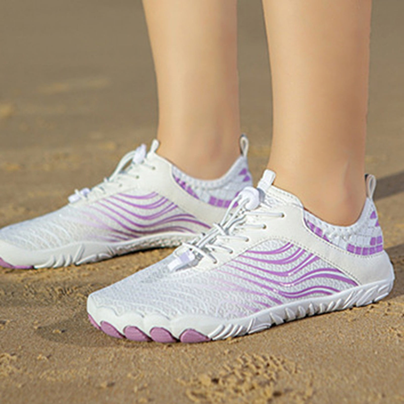 Win s Way Women's Barefoot Water Shoes, Minimalist Toe Sock Mesh Sneakers for Hiking & Fitness