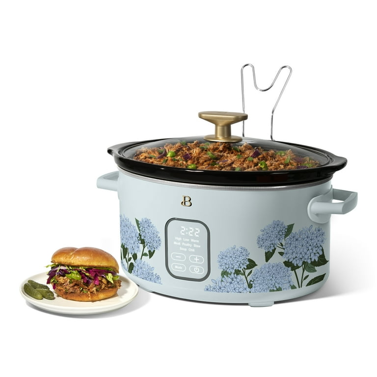 Beautiful 6 Qt Programmable Slow Cooker, Hydrangea Floral by Drew
