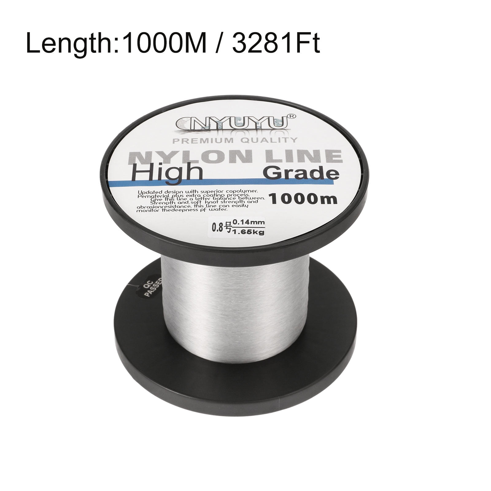 Uxcell 3281FT 5lb 1.2# Fluorocarbon Coated Monofilament Nylon Fishing Line  String Wire Clear 