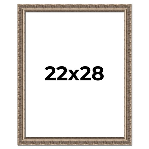 22x28 Frame Silver Harvest Ornate Solid Wood Picture Frame | 1.75 Inch Moulding Width |Mayflower