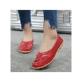 thumbnail image 5 of Daeful Womens Loafers Slip On Flats Round Toe Boat Shoes Nurse Lightweight Casual Hollow Out Moccasins Red 9, 5 of 9