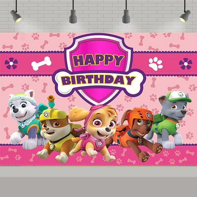 PAW Patrol Birthday Party Backdrop | Photo Banner | Birthday Theme Decoration (Color-26,W:59" L:83")