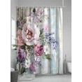 thumbnail image 5 of Fsddascl Spring Floral Shower Curtain Set - Extra Long 72" x 96" Bathtub Curtain with 12 Hooks, Wildflower Pastoral Leaves Wooden Grain Waterproof Fabric Stall Shower Curtains for Bathroom/Bathtub, 5 of 6