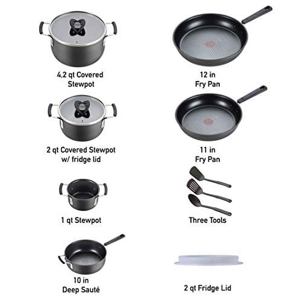 T-fal Signature Nonstick Cookware Set 12 Piece Pots and Pans, Dishwasher  Safe Black, by My Tendo Store