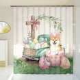 thumbnail image 3 of Easter Egg Shiba Inu Bunny Ear Welcome Spring Truck Shower Curtain Shibas Dog Lovers Gifts Idea Waterproof Bathroom Bathtub Curtain - 12002, 3 of 5