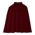 thumbnail image 6 of YABCSAZ Medieval Velvet Cloak Unisex Halloween Cape for Adults, Velvet Cosplay Cape with Stand Collar, Stage Costume Cloak, Gold Velvet Cape, Halloween Roleplay Cape, Short Cape, Wine, 6 of 7
