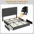 thumbnail image 2 of Qinaqin Full-Size Platform Cama Frame Tela Upholstered con 4 Almacenamiento Cajones No Caja Spring Required de Profundidad Madera Slats Support Noise-Free Easy to Assemble cm Profundidadark Gris, 2 of 5