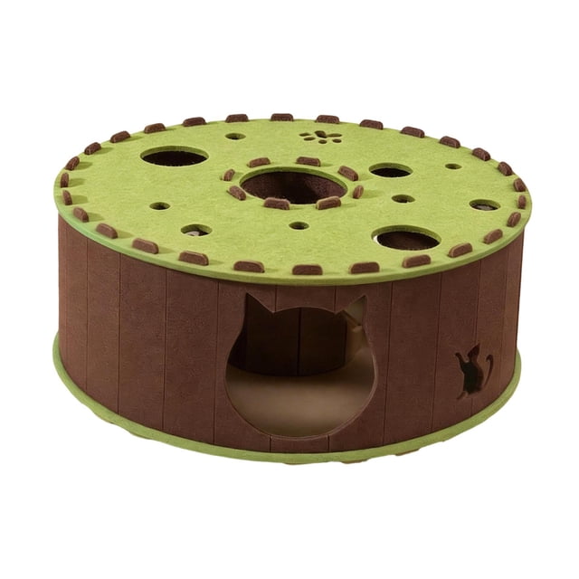 Cama túnel para gatos, centro de actividades, cueva cálida y creativa para mascotas, juguete interactivo para gatitos, gatos pequeños, medianos y verde