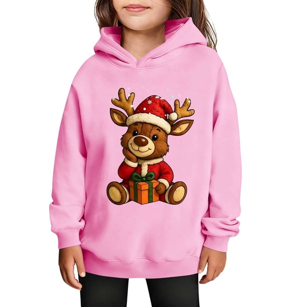 Sudaderas con capucha para niños y niñas, sudaderas casuales de manga larga, lindas sudaderas de gran tamaño con bolsillo de polar, chaquetas para niñas