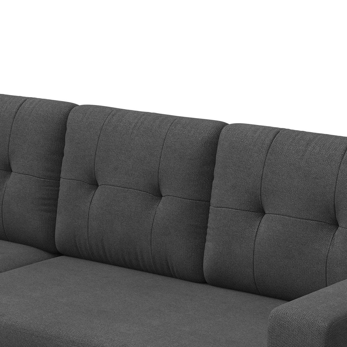 AENKYO L-Shaped Sleeper Sofa, Reversible Sectional Couch with Pull Out Bed and Storage for Living Room, Dark Gray