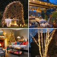 thumbnail image 5 of [Juego de 2] Guirnalda de luces solares para exteriores, 12 m, 100 LED, 8 modos, impermeable, para jardín, patio, Navidad, bodas y fiestas (blanco cálido), 5 of 5