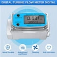 thumbnail image 2 of Digital Turbine Water Flow Meter Digital LCD Display with NPT Counter and FNPT Thread Gas Oil Fuel Flowmeter (1 Inch), 2 of 7