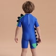 thumbnail image 6 of BULLPIANO Toddler Boy Swimsuit One Piece Zip Bathing Suit Short Sleeve Rash Guard Sunsuits with UPF50+ Sun Protection,Size 5-6 Years, 6 of 9