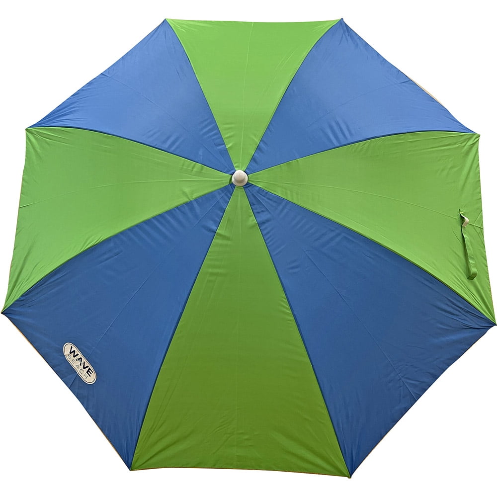 Rio Wave Beach 6 Foot Two Tone Solid Beach Umbrella SPF 50, Assorted