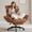 Brown, variant on GOOSEA Office Chair with Swivel-Out Armrests, Criss Cross Chair with Pocket Spring Seat Cushion and Backrest, Executive Desk Chair with Ergonomic Headrest and Footrest, Brown