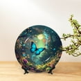 thumbnail image 6 of Daiia Enchanted Forest Butterfly A Printed Pattern Ceramic Plate Dinner Plates Bone China Decorative Plates with Display Stand Art Ceramic Ornaments for Wall Hanging Decoration-8in, 6 of 6