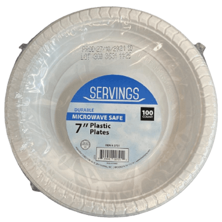 

VeZee Serving 7 Inches Disposable Salad Plastic Plates Good to use in Microwave
